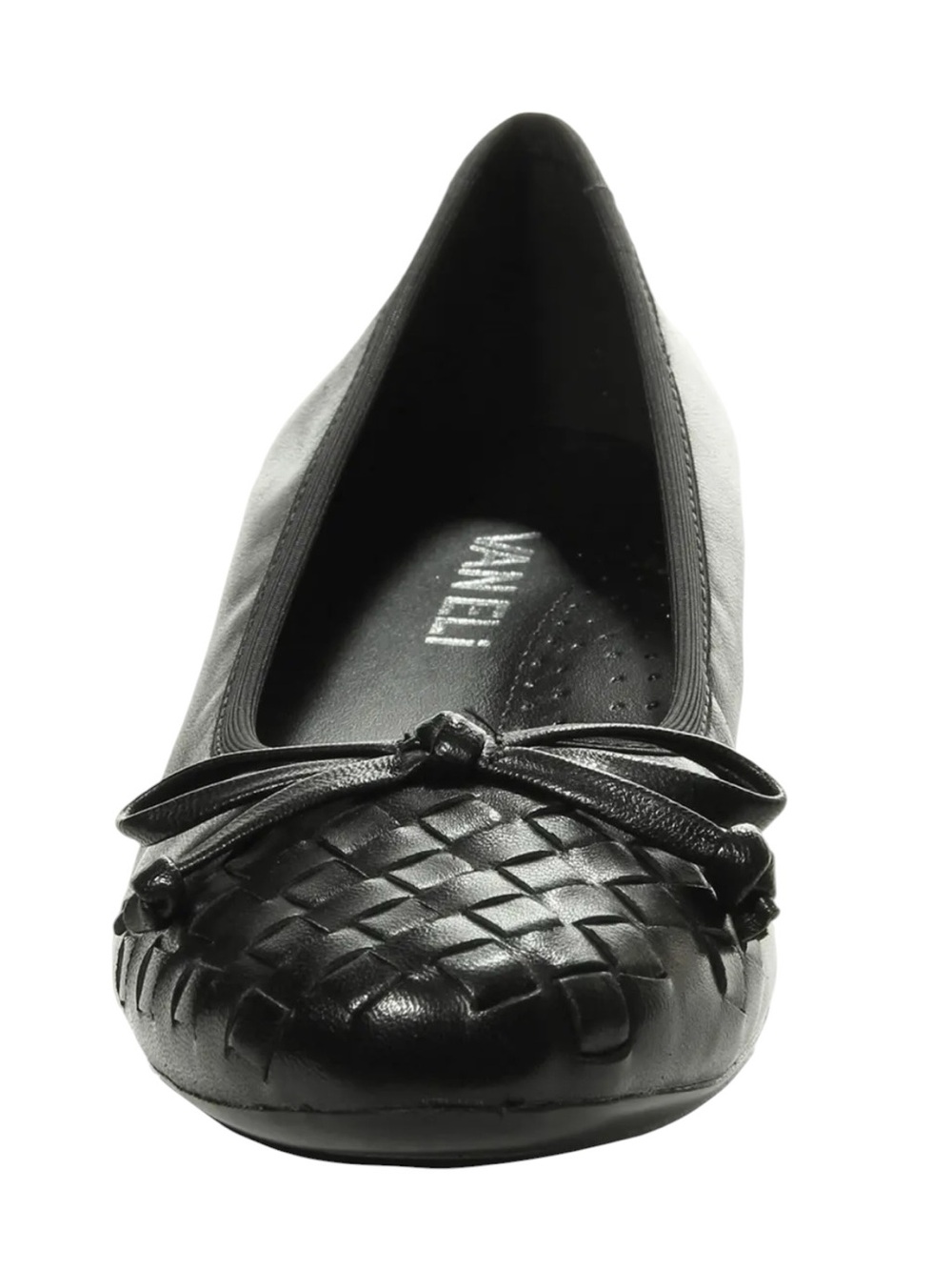 Vaneli Seely Black Woven Toe Bow Ballet Flats Size 7M NWOB Minimalist